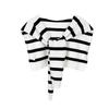 Sunscreen Knitted Shawl Cloak Fake Collar Wraps Elegant Stripe Scarf  Blouse