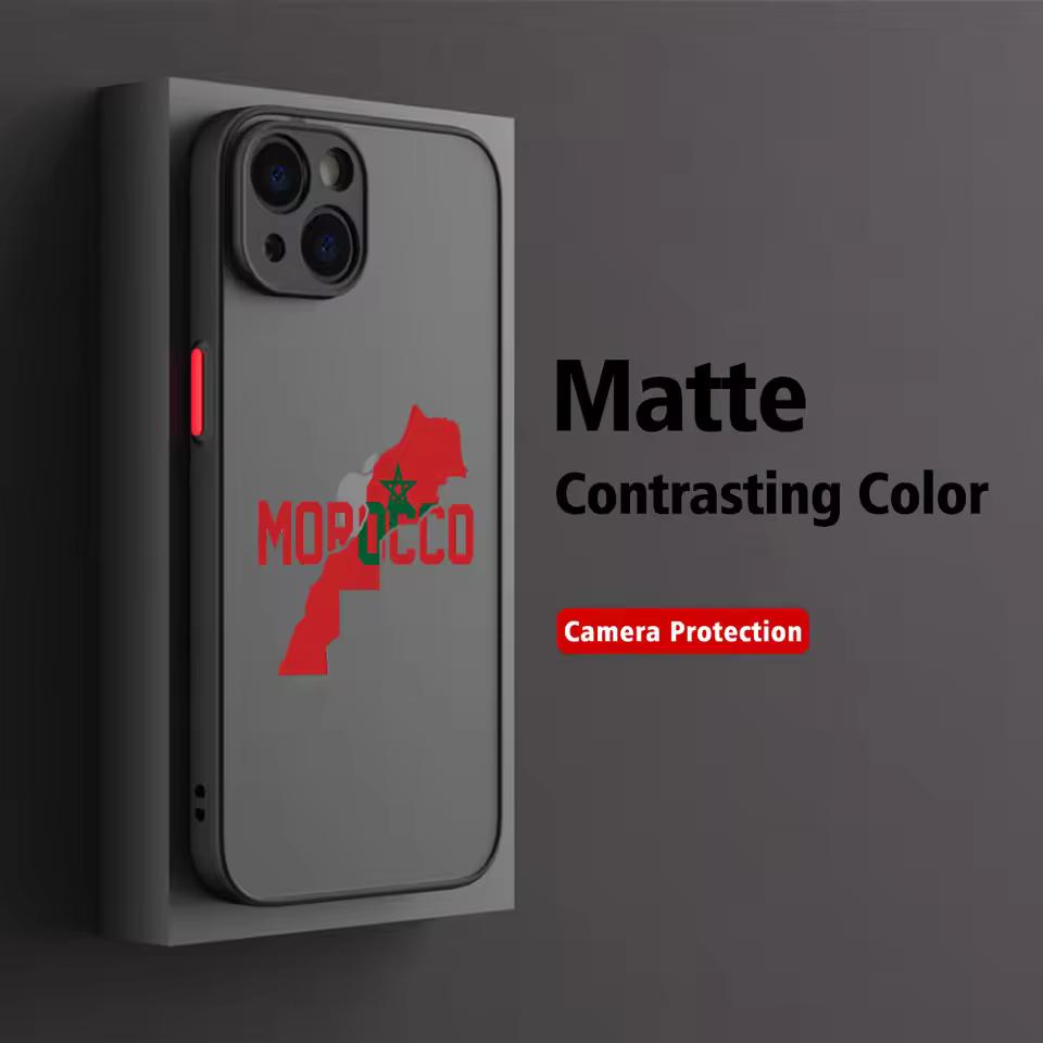 Матовая прозрачная карта паспорта Марокко Для чехла iPhone 17 16 15 14 13 12 11 Pro XR XS Max 7 8 Plus Противоударный чехол для телефона Y2K