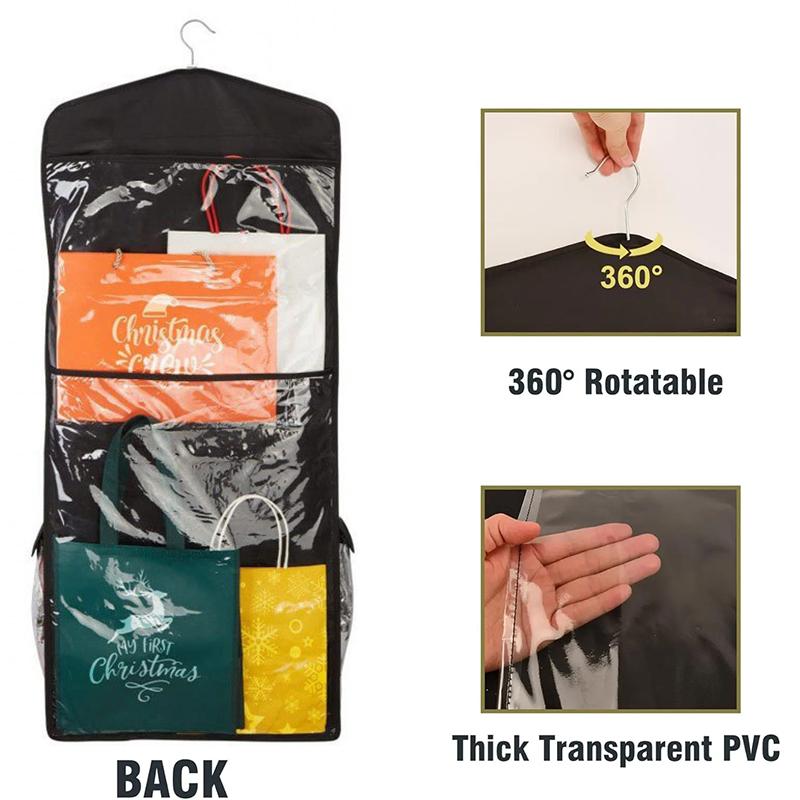 Большой бытовой прозрачный подвесной органайзер для хранения одежды для экономии места