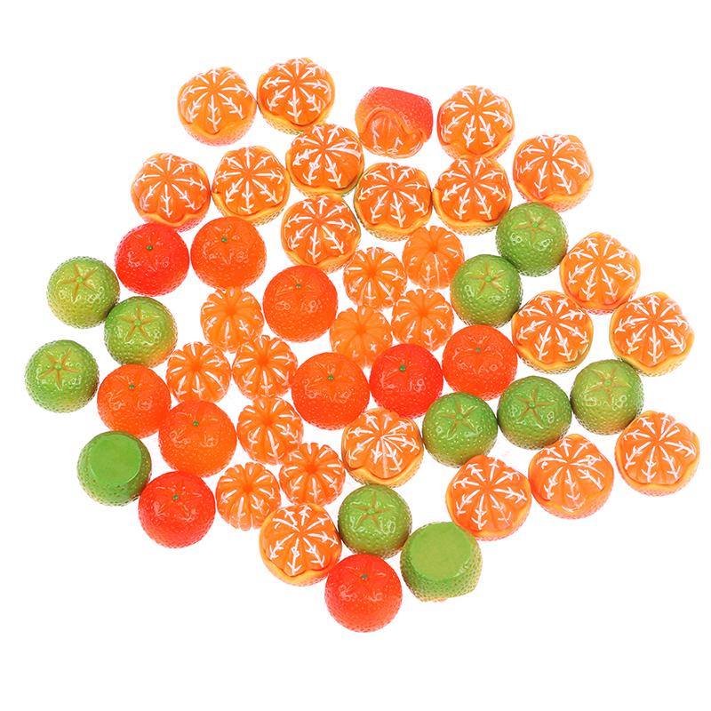 10Pcs Resin Mixed Artificial Orange Fruits Miniature Doll House Accessories