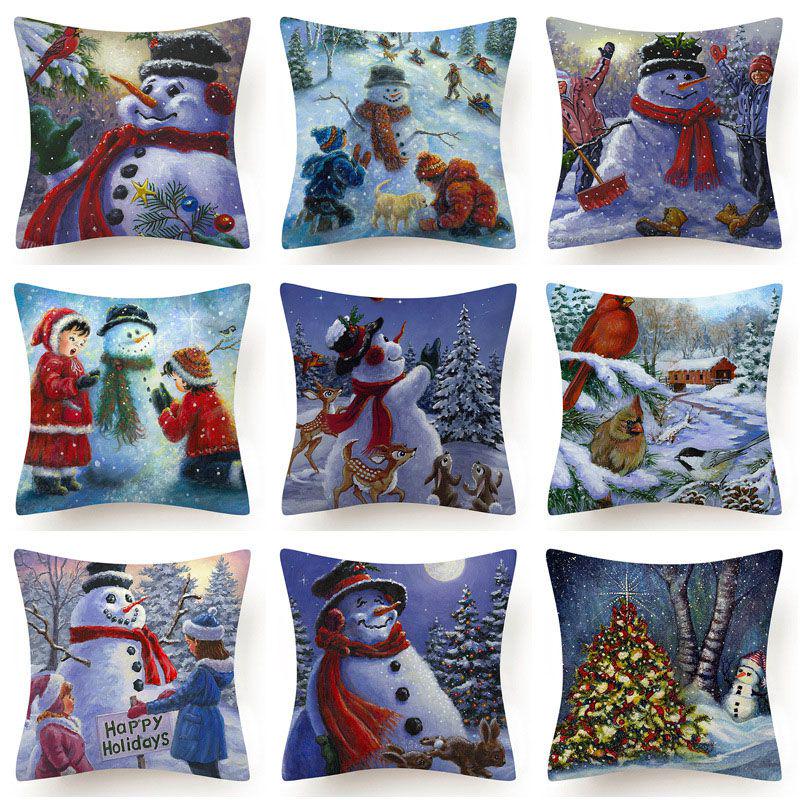 Stylish And Unique Christmas Snowman Pillow Case Perfect For Holiday Home Decor