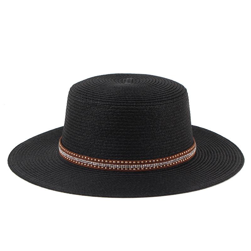 Женская шляпа-купол с плоским верхом, солнцезащитная соломенная шляпа, модная шляпа от солнца с плоским верхом