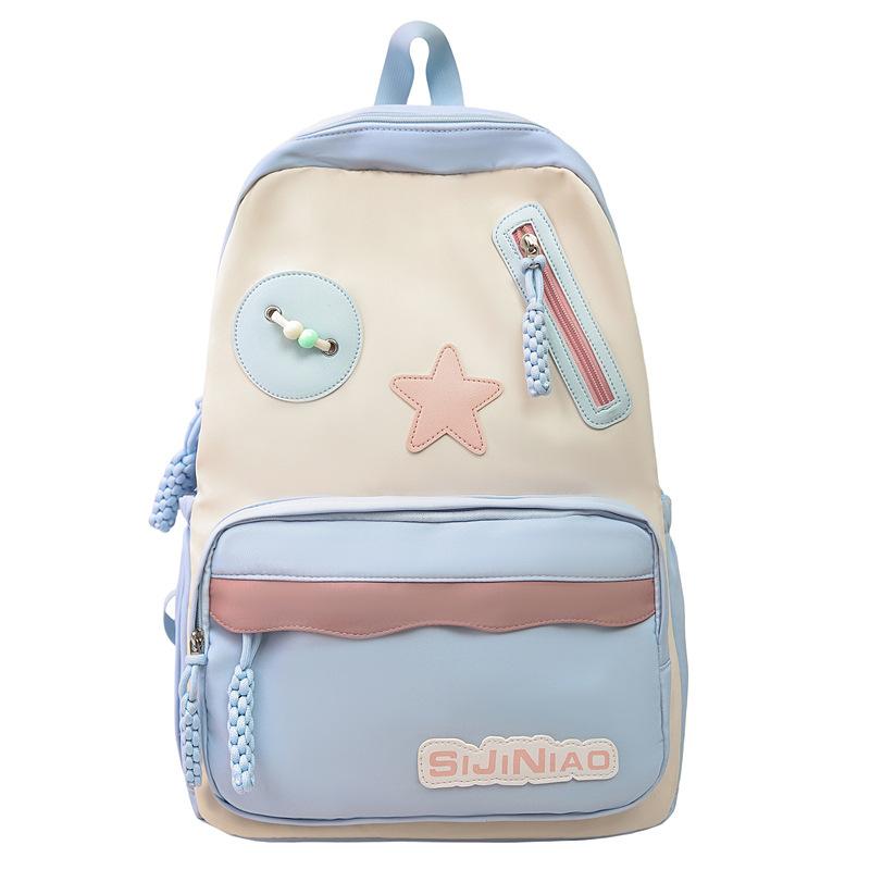 Цветной блок Студенческий школьный рюкзак Рюкзак большой вместимости Женский дорожный рюкзак