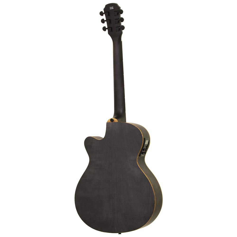 ARIA Stain Black Electric Acoustic Guitar Aria FET-F2 F-Hole