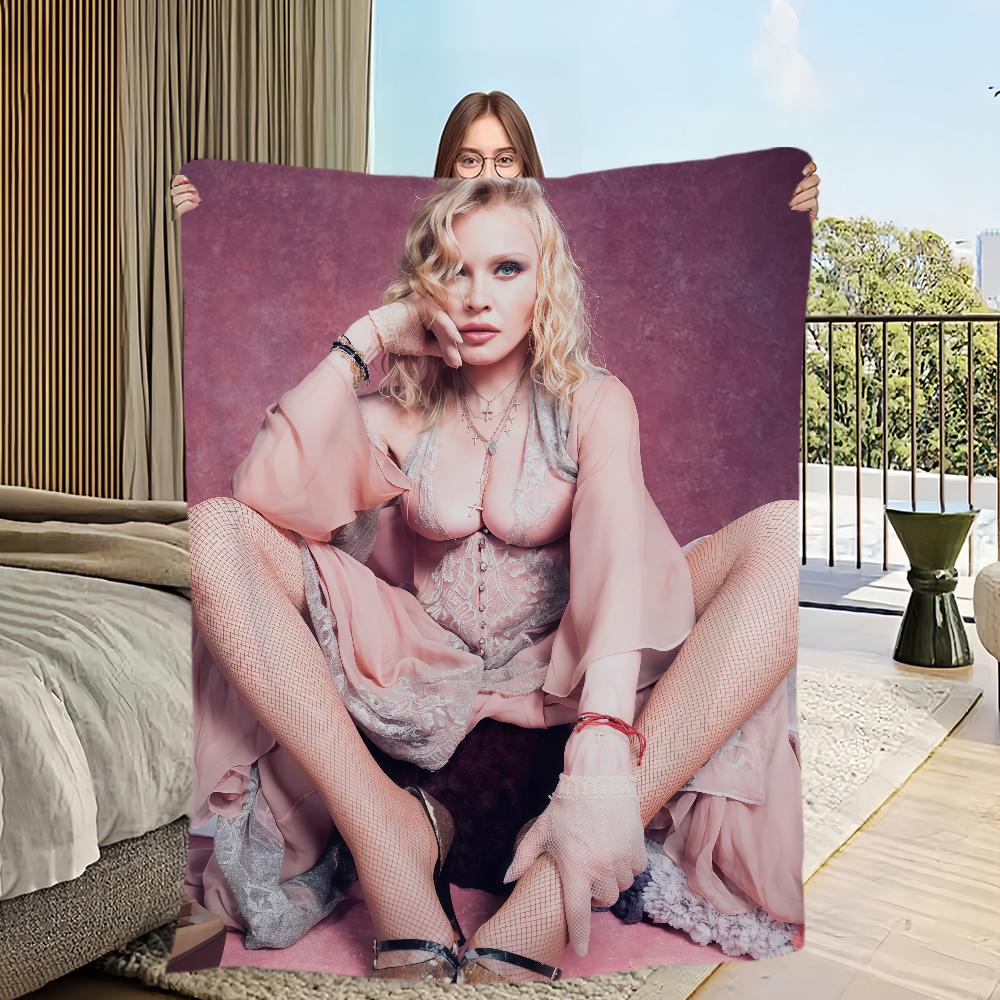 Singer M-Madonna Pink Lingerie Blanket Flannel warm comfort soft plush blanket For Picnic Beds Sofas Homes And Bedrooms
