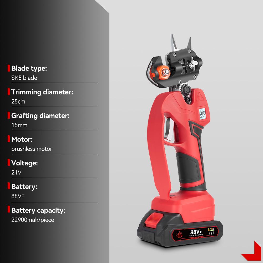 ONEVAN Бесщеточный электрический прививочный станок 2 в 1, многофункциональные прививочные ножницы, электроинструмент для обрезки и прививки, аккумулятор Makita 21 В