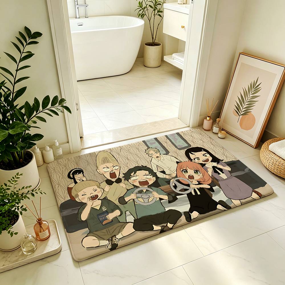 Anime S-spy-familys Carpet Bathroom Anti-slip Mat Door Mat Home Decoration Mat Entrance Door Mat Scratch-resistant Door Mat