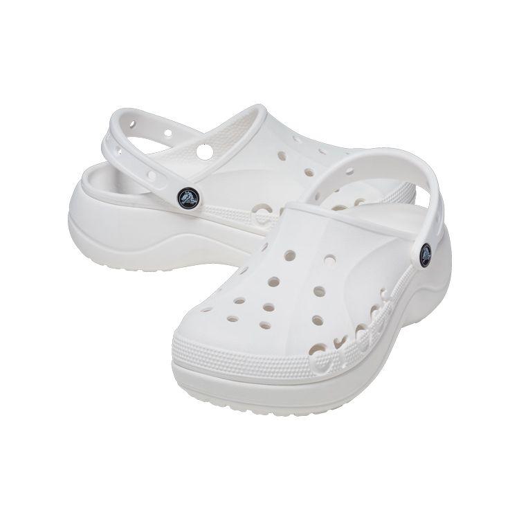 Crocs Baya Platform Clog EVA Non-Slip Wear-Resistant Cloud Shoes Women Clogs White 208186-100