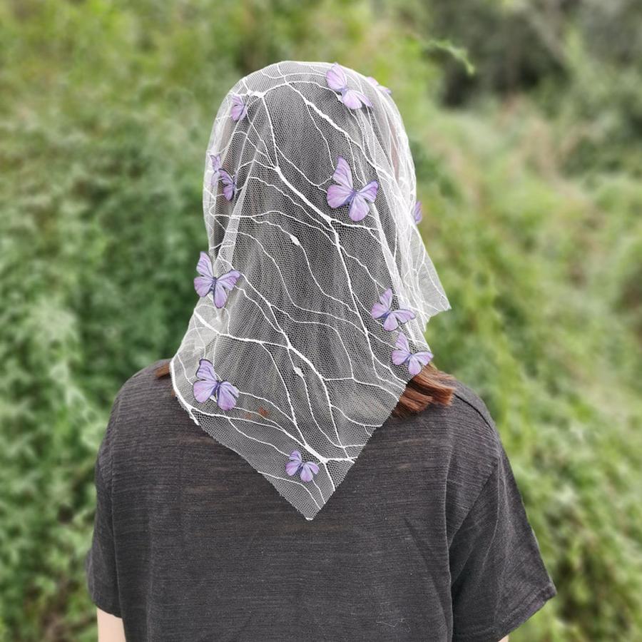 Желание Бабочка 3D Сетчатая Фата, Романтичный Церковный Наряд для Улицы