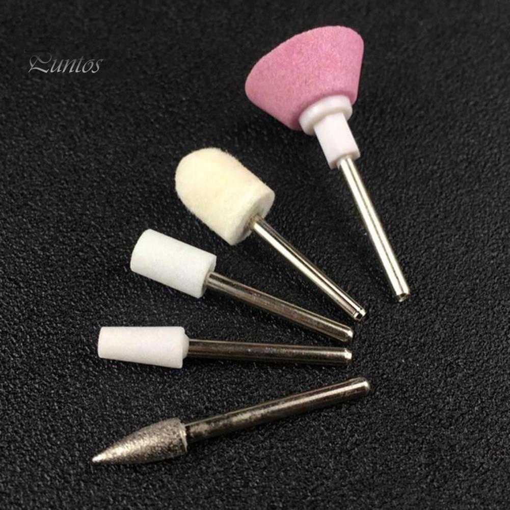 Puntos Nail Art Manicure Machine 5Pcs Grinding Drill Bits Polish Tool for Electric