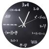 Large Wall Clock Mathematics Blackboard Pop Quiz Kitchen Clock Black Powder Coated Metal Quartz Circular Arithmetic Wall Watch