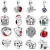 New Christmas House Snowman Santa Charm Bead Fit Original Charms Silver 925 Bracelet For Women Diy Making Jewelry
