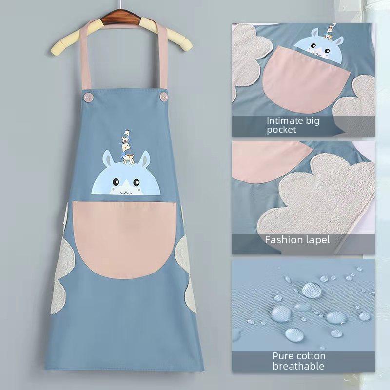 Women's Waterproof & Oilproof Korean-Style Cooking Apron - Fashionable, Wipeable Smock for Kitchens