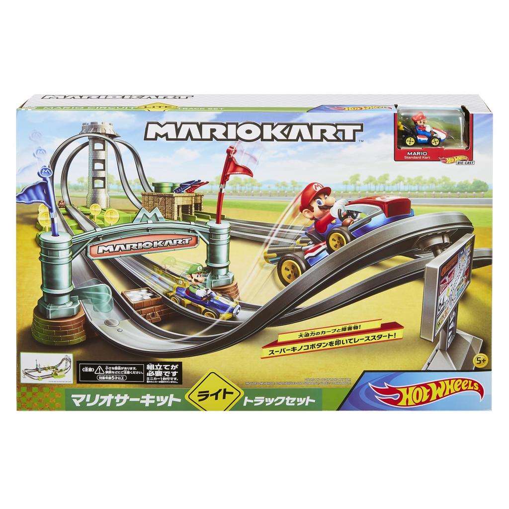 Hot Wheels Mario Kart Circuit Light Track Set Ages 1 Mario GHK15 5+ [Включает машину]