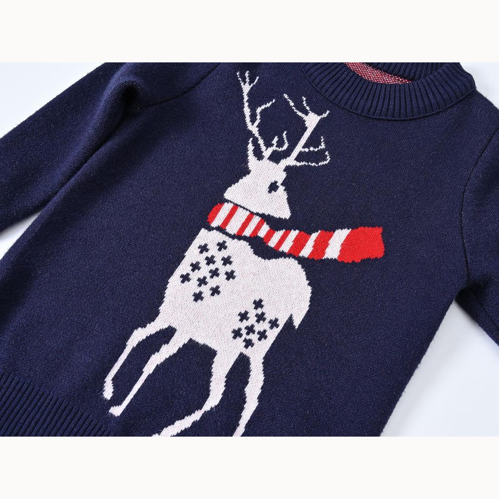 Fall and Winter Boys and Girls In Small Children's Children's Clothing Christmas Elk England Fashion Loose Pullover Sweater