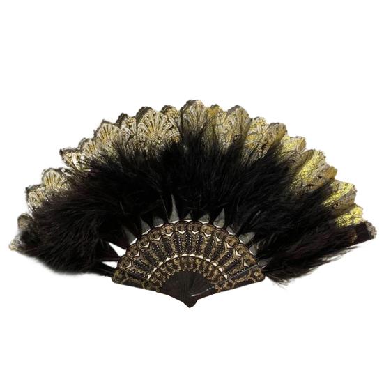 Классический складной веер Уникальная ручка Удобный экологически чистый складной ручной веер Ручной танцевальный подиум Веер с перьями Декор Веер из перьев