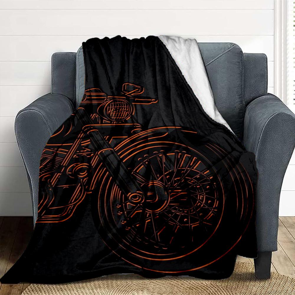 Motorcycle Art Flannel Blanket Throw Blanket Soft Warm Sofa Bed Camping home Decor Unique Christmas Gift C9261692