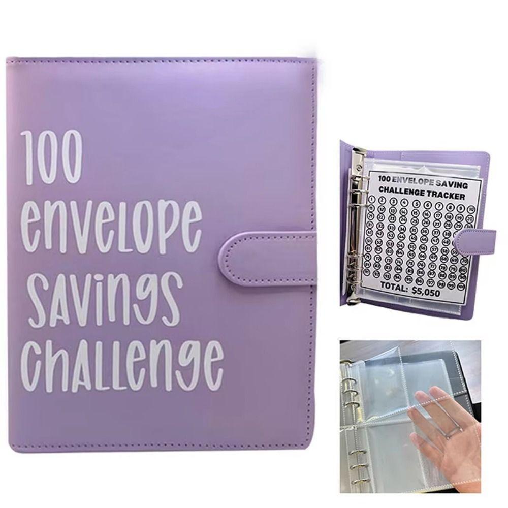 Cash Budget 100 Envelope Challenge Notebook Loose-leaf Money Saving Binder Journal Planner