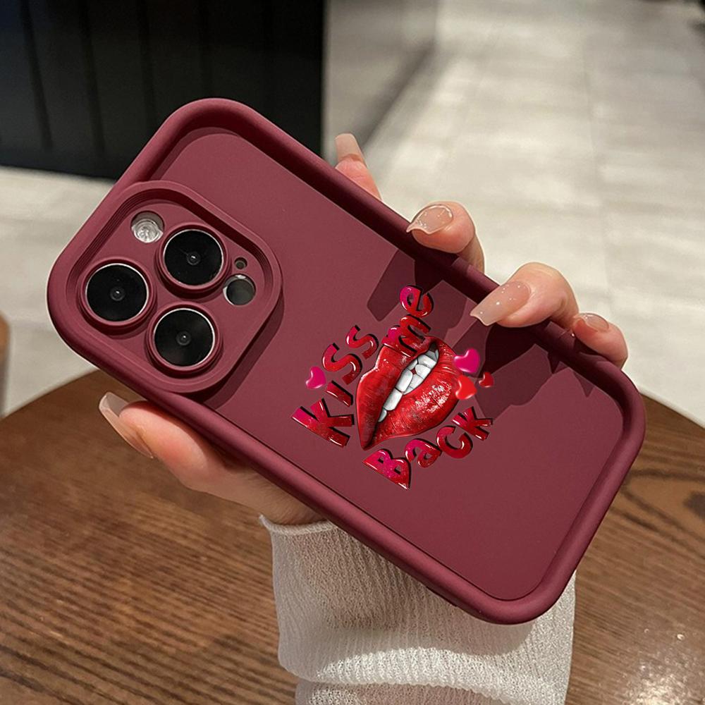 LZ21 Lips kiss design art силиконовый чехол для телефона Xiaomi 11 Lite 5G 14T Redmi 14C 13C A3 Note 12 11 9 10 13 Pro Plus противоударный задний чехол