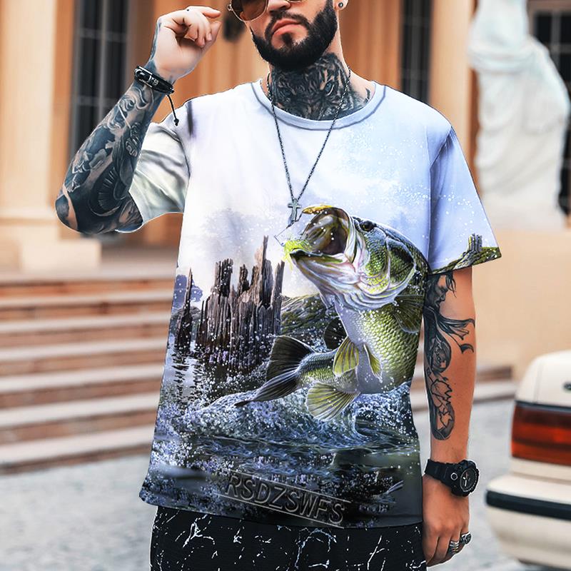 Мужская куртка для рыбалки на открытом воздухе, напечатанная в 3D, незаменимая вещь для рыбалки, повседневная одежда для улицы, с коротким рукавом, очень большая