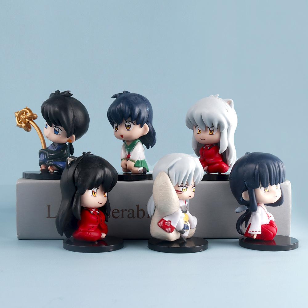 6 шт./компл. мультфильм Инуяша Q версия игрушка Sesshoumaru Higurashi Kagome ПВХ модель аниме кукла детский подарок