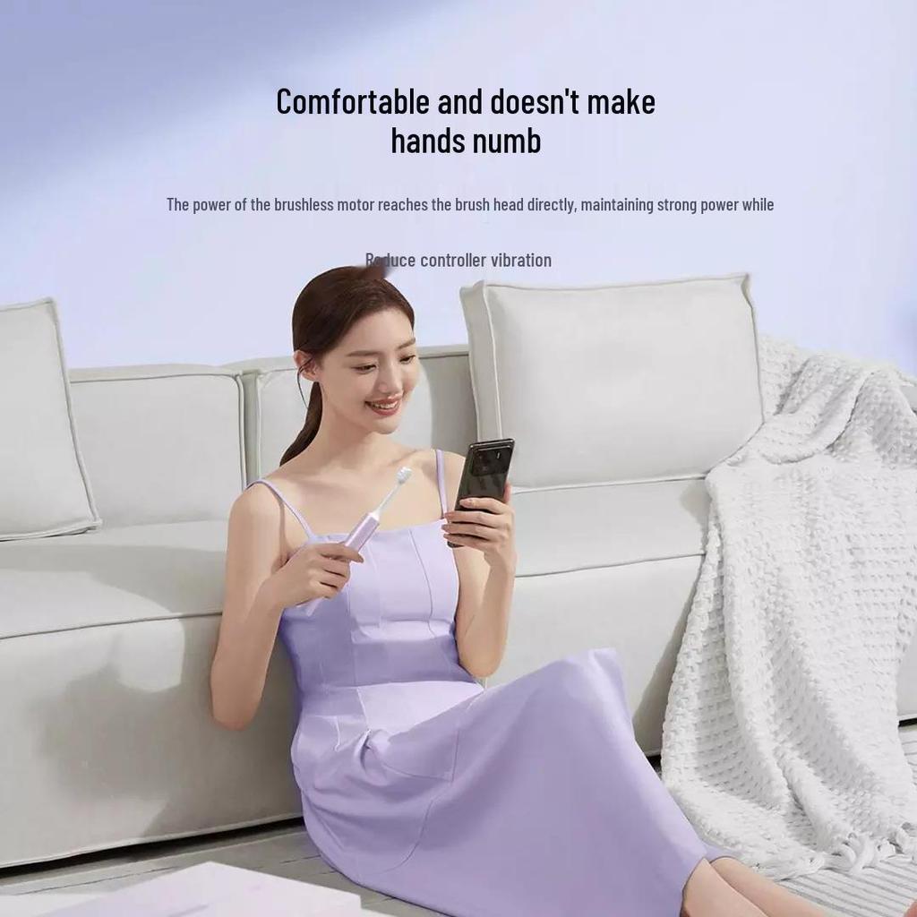 Звуковая зубная щетка Mijia T302: Водонепроницаемая, Индукционная зарядка с 4 насадками-щетками, Идеально подходит для студентов.