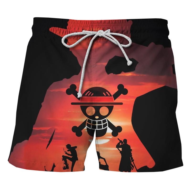 Пляжные шорты для плавания из аниме One Piece с дизайном Луффи и Зоро