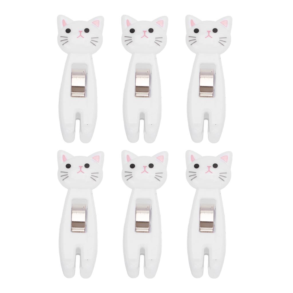 6 шт. зажимов для кошачьих закусок, противоскользящие полоски, ручка, металлическая пружина, прочный захват, зажим для закусок в виде сумки для еды