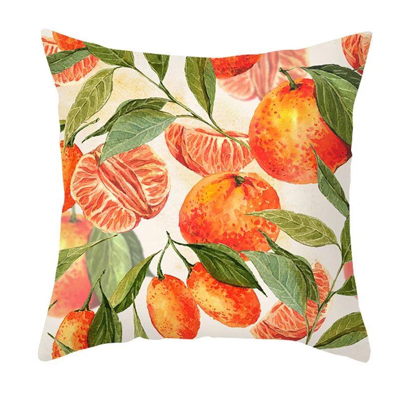 Summer Colourful Fruit Print Pillowcase Sofa Decorative Cushion Covers Plant Ststyle Pillowcases Decor Cushion Cover For Bedside