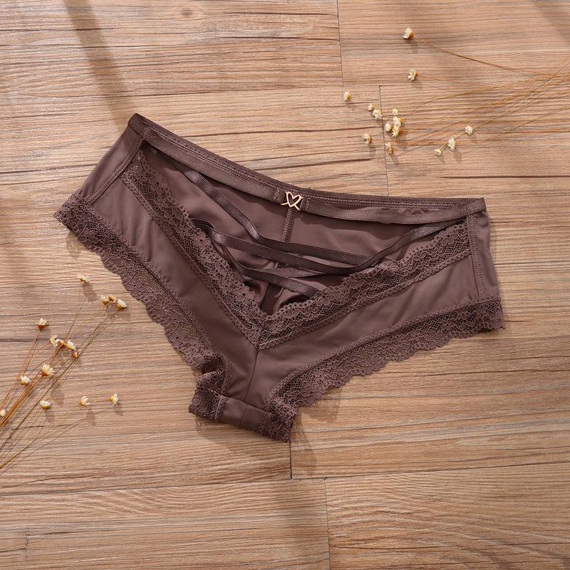 Sexy Women Panties Mid-Rise Female Silk Seamless Underwear Ladies Cross Strap Thong G String K123