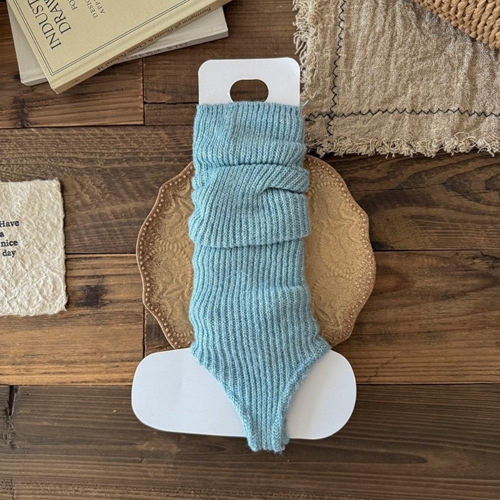 Утепленные гетры вязаные с бантом гольфы средней длины новые танцевальные балетные чулки подарок