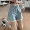 Повседневные джинсовые шорты с высокой талией, женские летние рваные джинсы с карманами, короткие женские короткие брюки для женщин