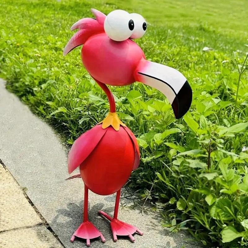 Элегантные Фламинго Павлины Курица Садовая Скульптура Долговечность Устойчивость к Ржавчине Железо Защита от Погоды Арт Декорация