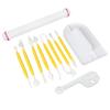 11 Pcs Sugarcraft Fondant Smoother Cutter Embosser Baking Rolling Tool Kit Set