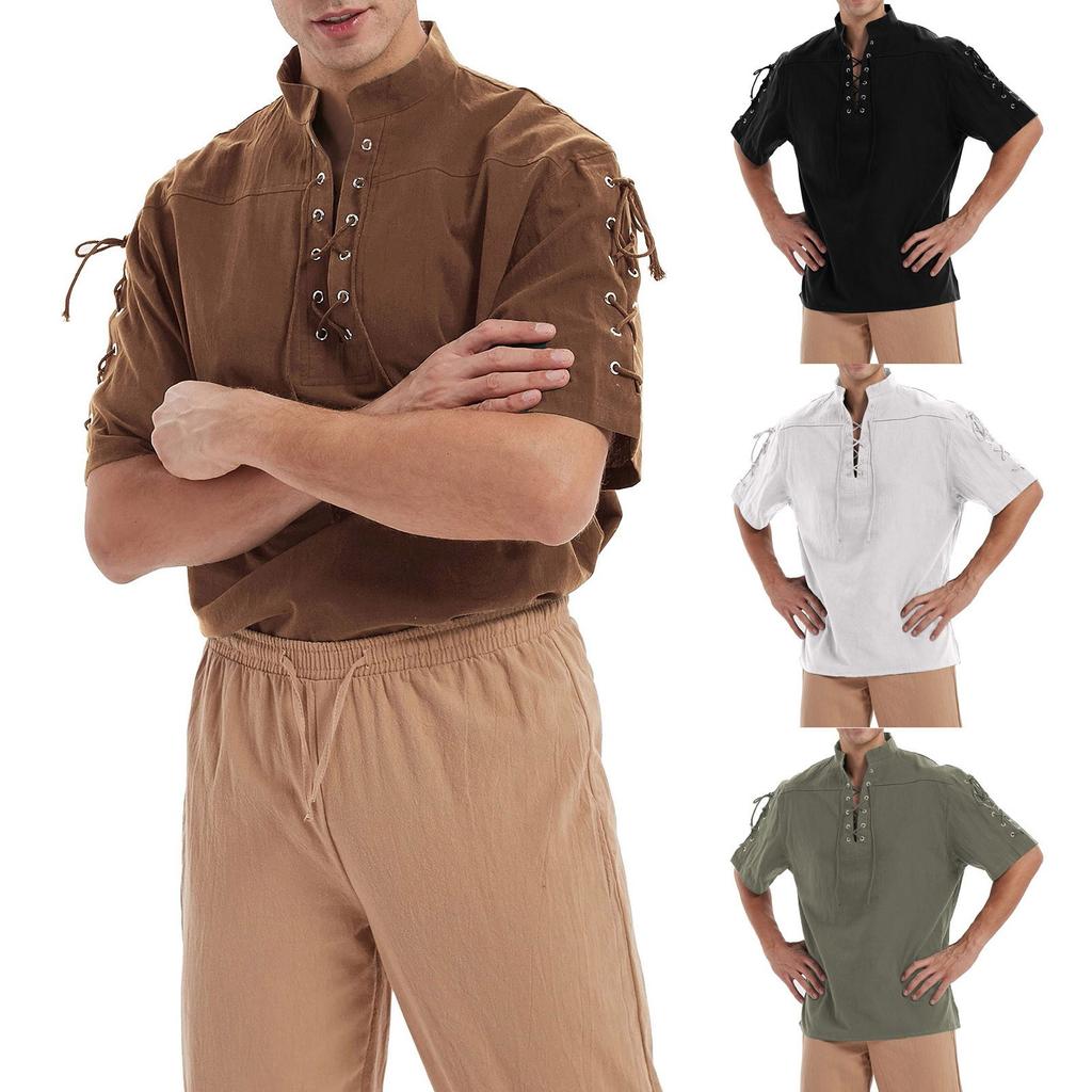 Английская мужская пиратская рубашка в стиле стимпанк, винтажная готическая одежда