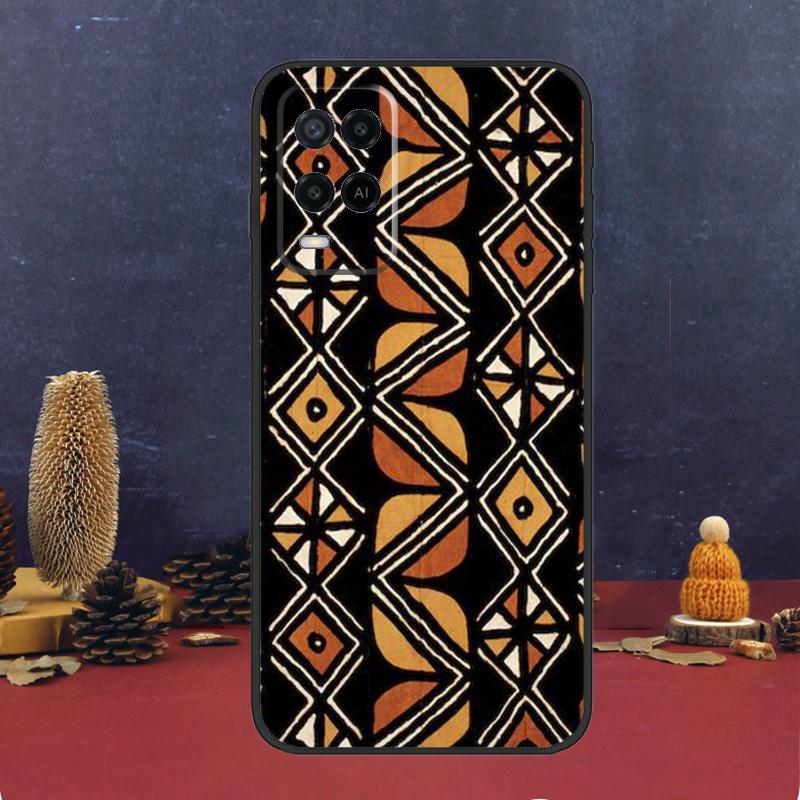 African Wax Print Design For OPPO A54S A74 A94 A58 A78 A98 A16 A76 A96 A15 A17 A77 A5 A9 A52 A72 A79 A53S A57S Case