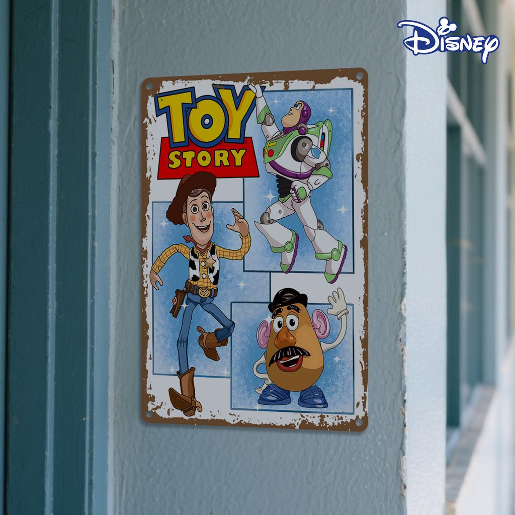 1 шт. Винтажная металлическая жестяная табличка «История игрушек», 20,32x30,48 см, Железная настенная декоративная табличка, Стиль ар-деко, Безрамный 2D плоский дизайн