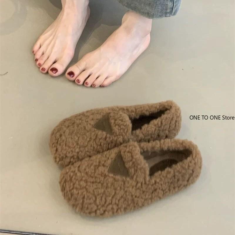 Туфли с круглым носком из овечьего меха, женские мокасины из меха ягненка, теплая зимняя обувь, женские мокасины из овечьей шерсти, туфли-лодочки из кудрявого меха, роскошный дизайнер