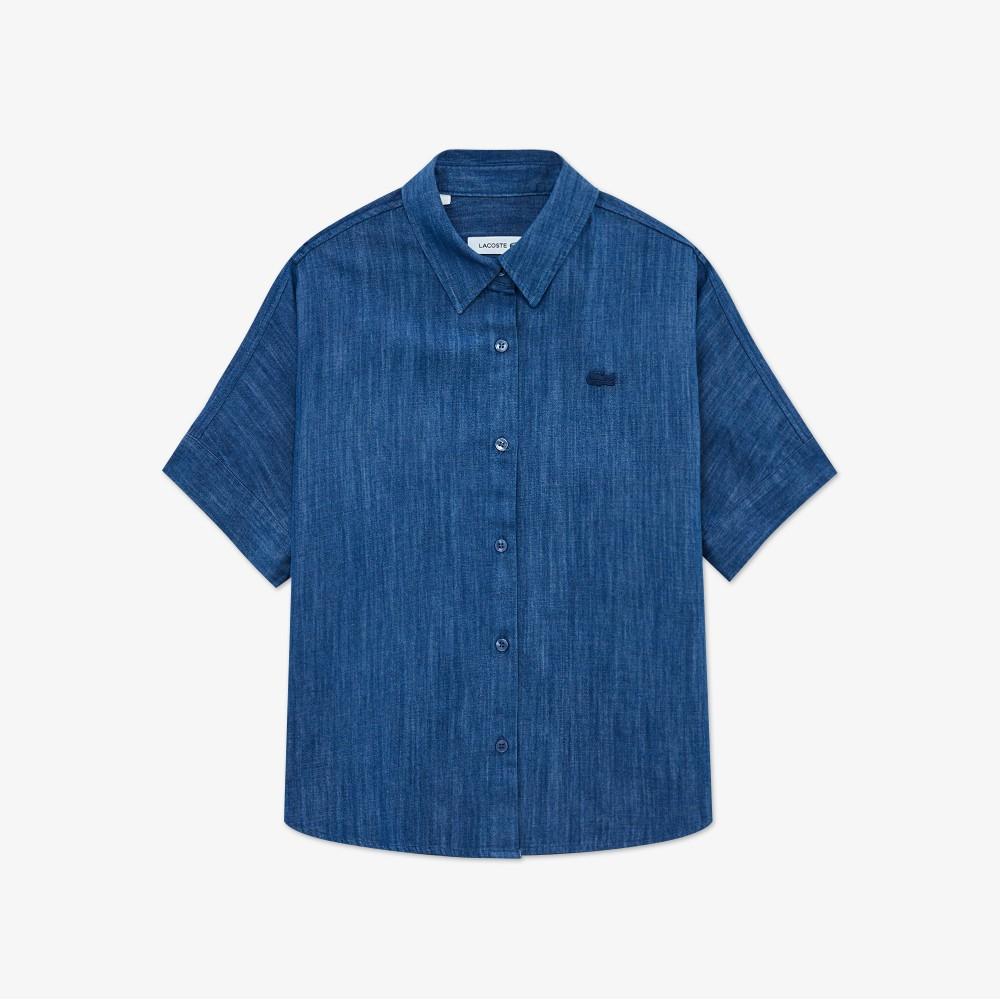 [lacoste] Women's Dolman Fit Short Sleeve Tencel Shirt CF140E-56G36L