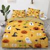 Happy Halloween Tree Pumpkin Bedding Set King Size Horror Theme Queen Comforter Cover Gothic Spooky Duvet Cover For Kids Adult