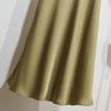 Элегантная юбка-трапеция из атласа цвета шампанского для женщин - Коллекция Весна/Осень 2024