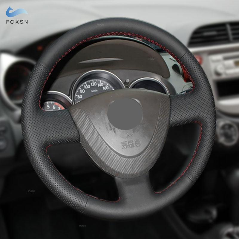 Оплетка на руль для Honda City 2002-2008 Civic 2002-2005 Fit Jazz 2001-2005 Автомобильный руль с перфорированным кожаным чехлом
