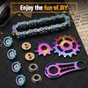 Bike Chain Gear Fidget Spinner for Stress Relief, Metal Sprocket Chain Fidget Toy, Kinetic Desk Novelty Hand Finger Spinner for Anti-Anxiety, Cool Toy