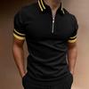 Men's  Shirt Polo Casual Zip Short Sleeve Fashion Casual Zipper Summer Spring Regular Fit 3D Print Shirt