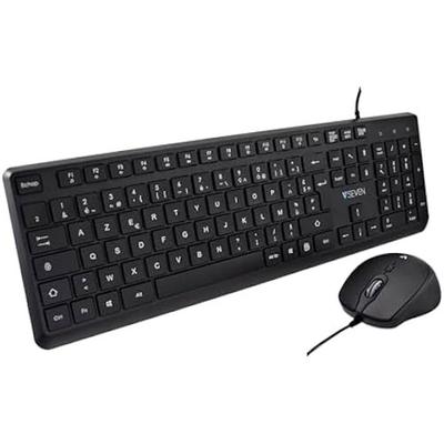 Клавиатура и мышь - V7 - CKU350ES - Проводные - QWERTY - Испанский - Черный