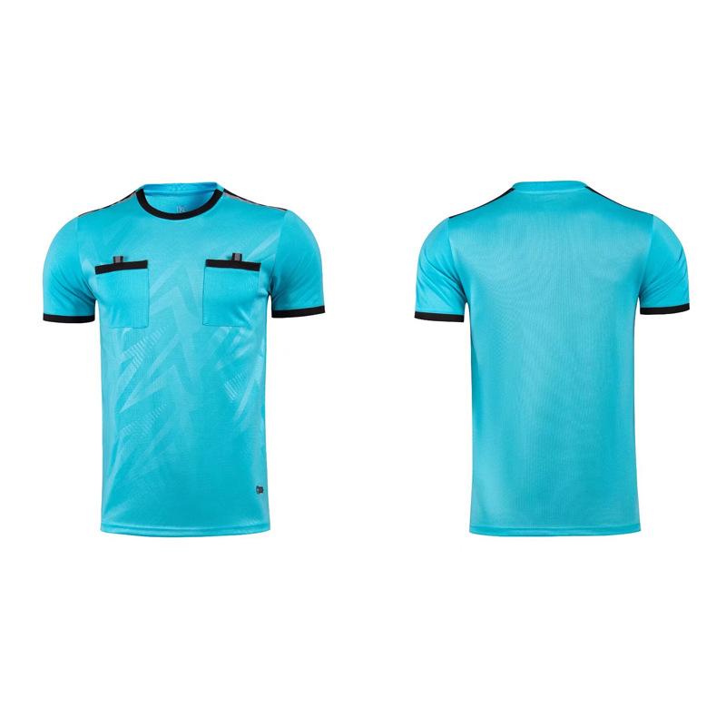 New football referee suit, referee jersey, foreign trade short-sleeved football match sports training suit printing