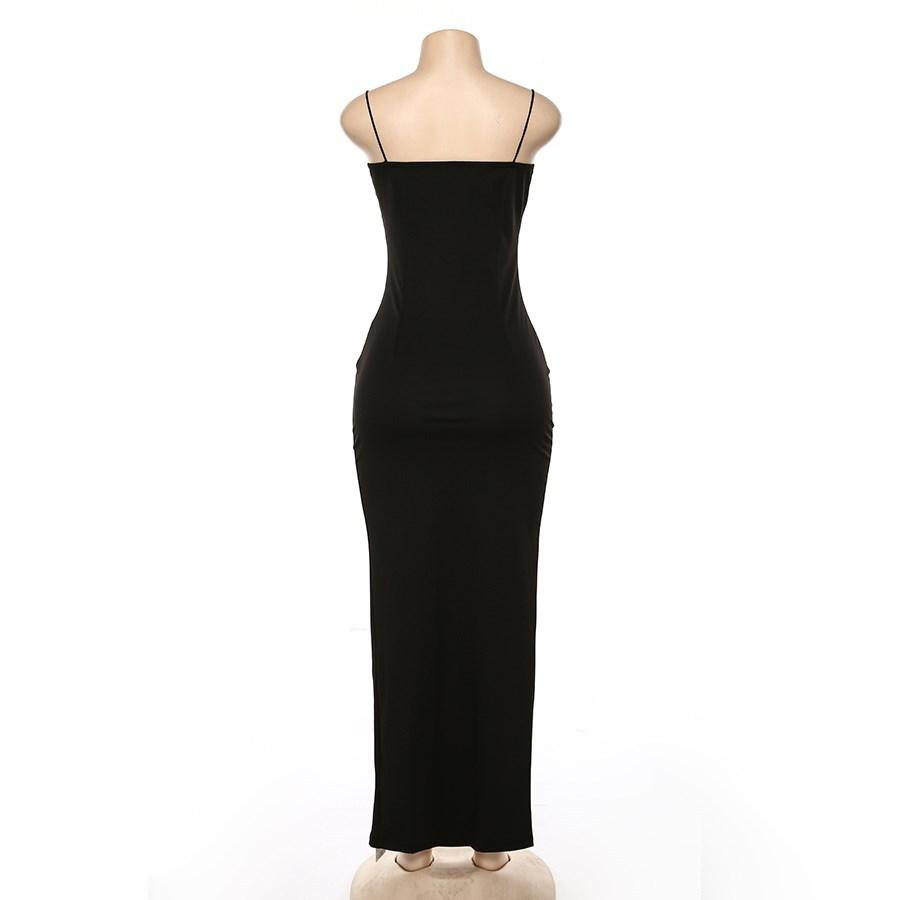 Длинное платье-комбинация, женское сексуальное тонкое платье макси с открытой спиной, летнее элегантное вечернее платье без рукавов для клубной вечеринки