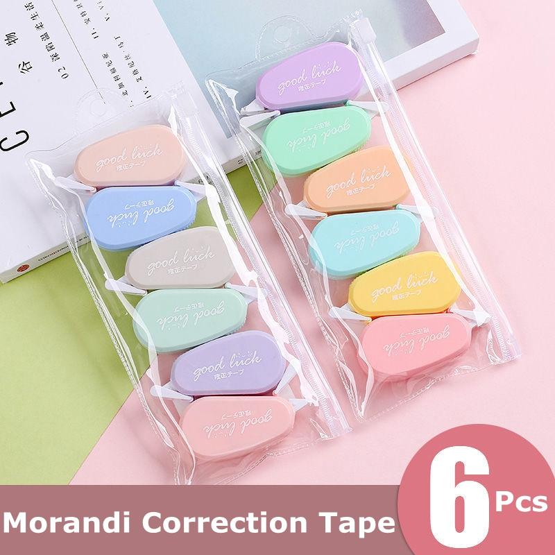 6Pcs/Kit Correction Tape One Tone Translucent Corrector Kids Student Altered Tape School Office Supplies