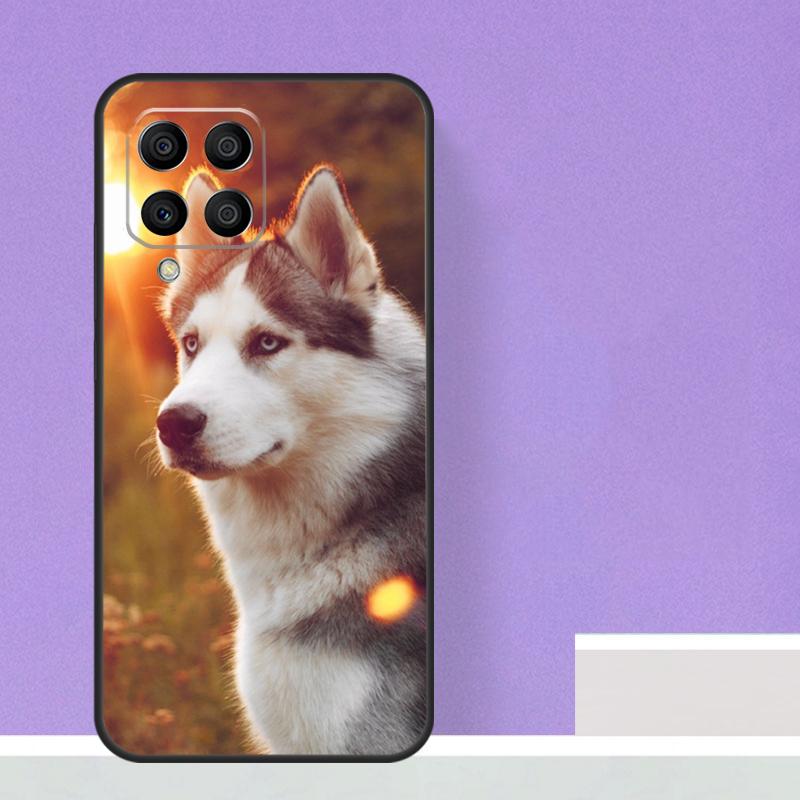 Animal Husky Puppy For Samsung Galaxy M13 M33 M53 M12 M32 M52 M14 M34 M54 M20 M51 M21 M30s M31s M15 M55 Case