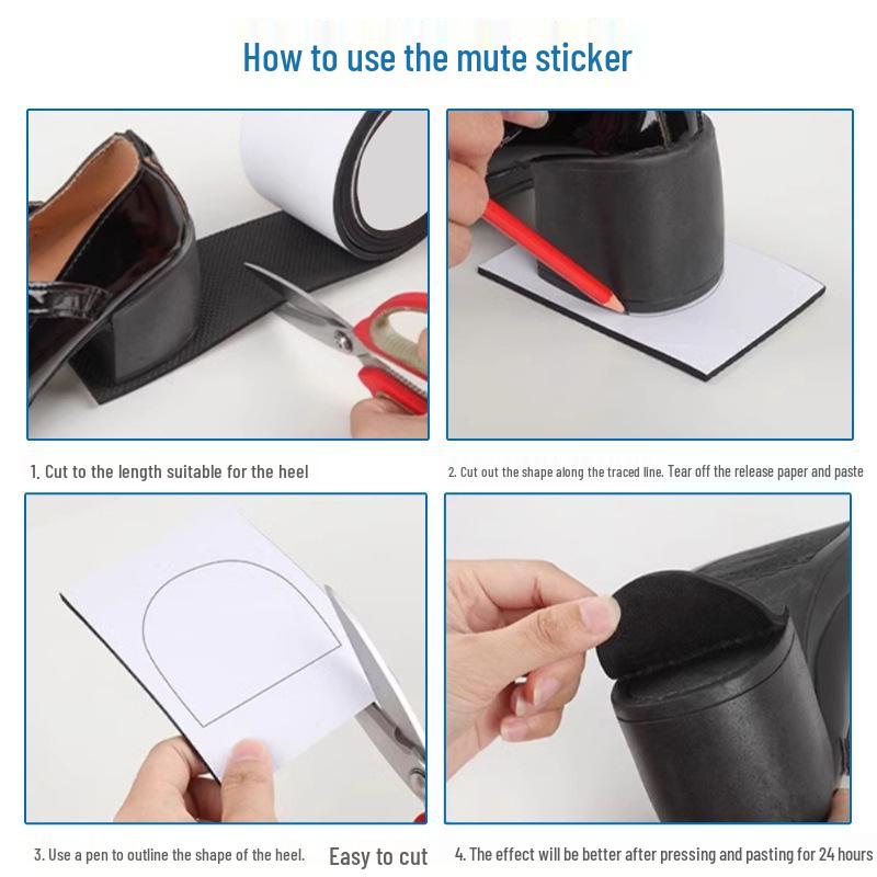 Женские накладки на подошву под высокий каблук - Толщина 3 мм, противоскользящие и бесшумные, износостойкие накладки на пятку